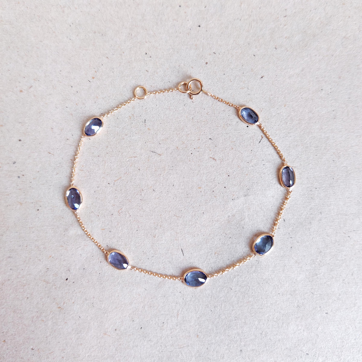Natural Tanzanite 14K Solid Yellow Gold Bracelet, December Birthstone , Christmas Present