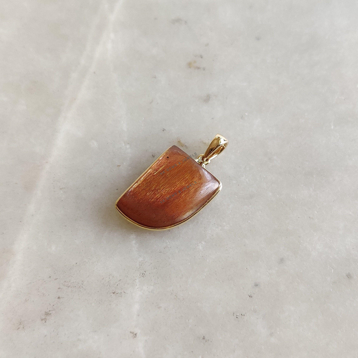 14K Solid Yellow Gold Natural Sunstone Pendant, July August Birthstone Feldspar Crystal Pendant, Christmas Present