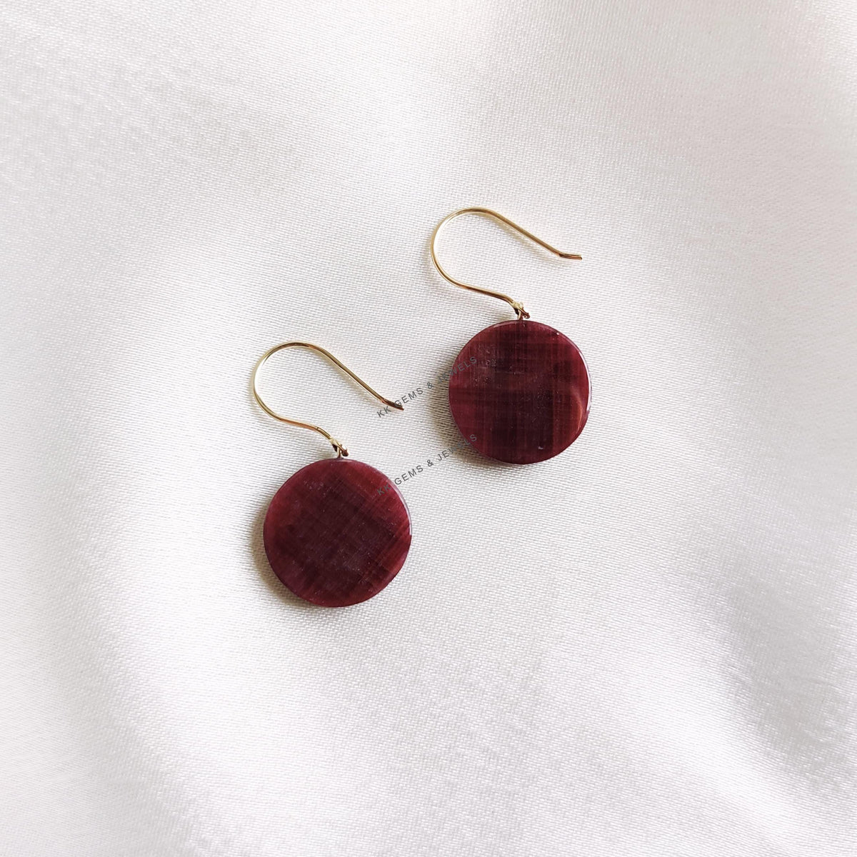 Natural Ruby Earrings, 14K Solid Yellow Gold Ruby Earrings, July Birthstone Earrings, Christmas Present