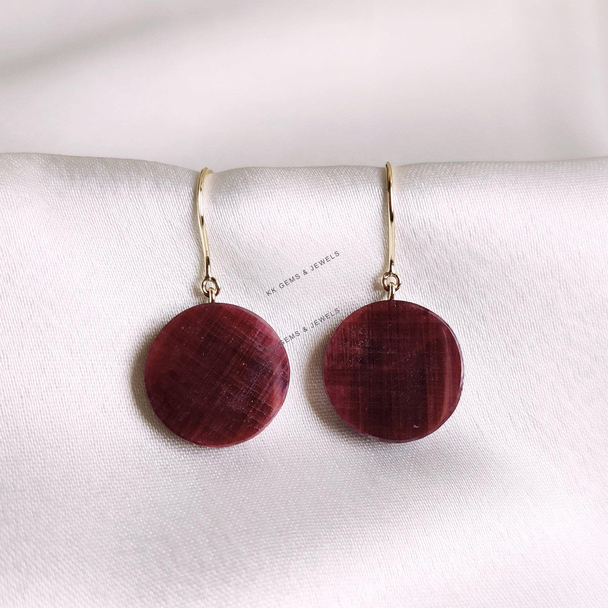 Natural Ruby Earrings, 14K Solid Yellow Gold Ruby Earrings, July Birthstone Earrings, Christmas Present
