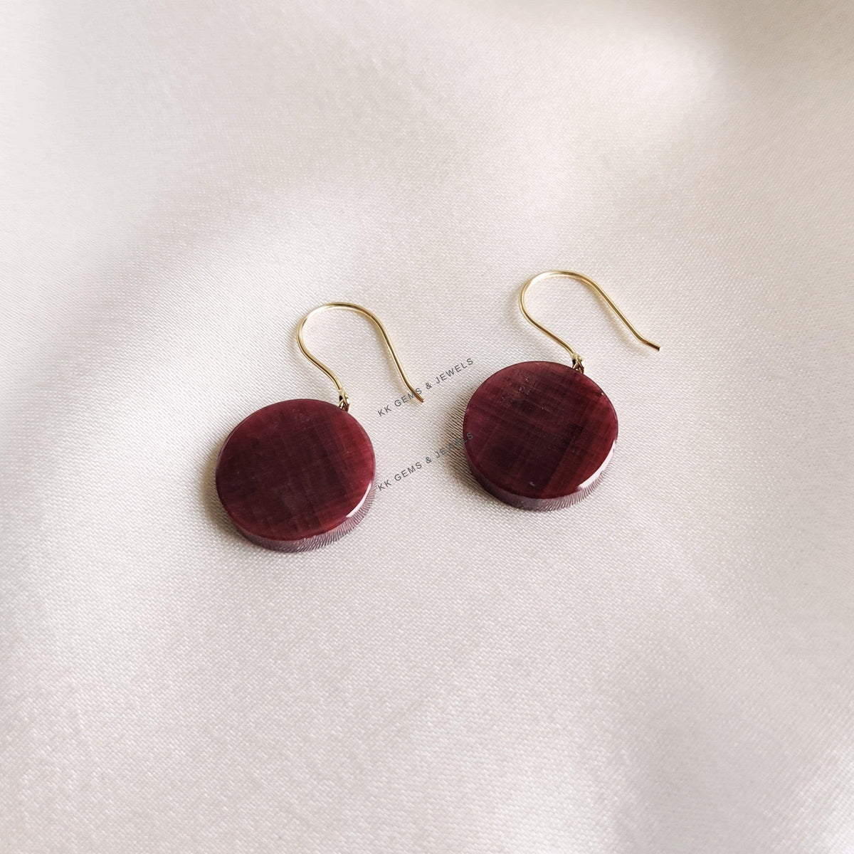 Natural Ruby Earrings, 14K Solid Yellow Gold Ruby Earrings, July Birthstone Earrings, Christmas Present