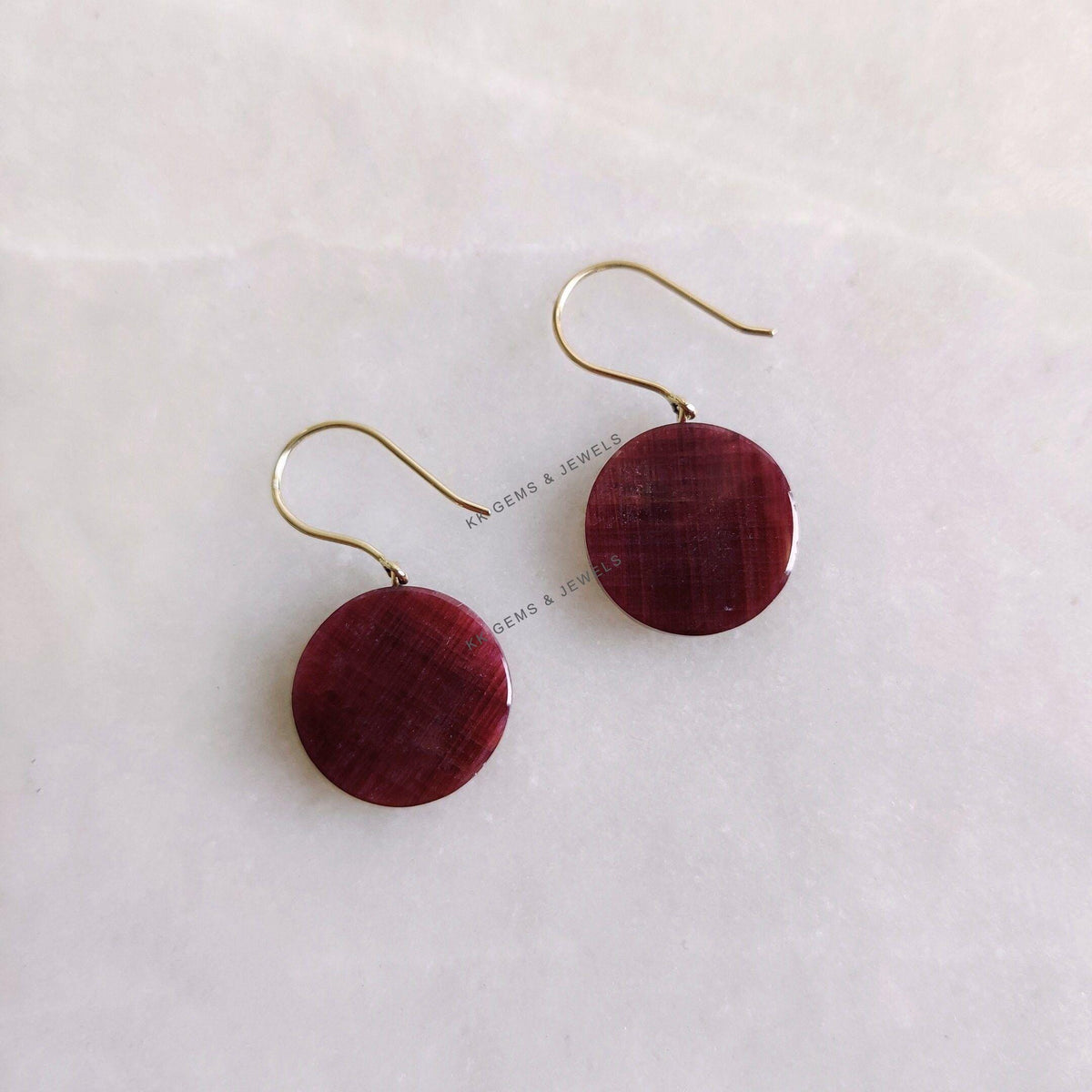 Natural Ruby Earrings, 14K Solid Yellow Gold Ruby Earrings, July Birthstone Earrings, Christmas Present