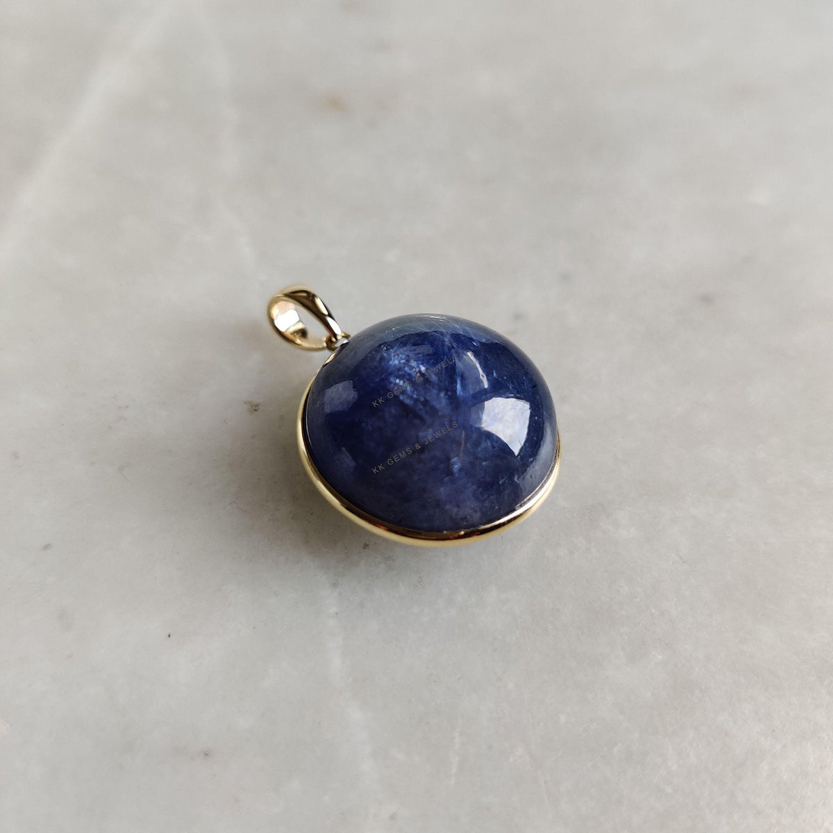 Natural Bi-Color Tanzanite Pendant, 14K Solid Yellow Gold Round Pendant, December Birthstone, Christmas Present