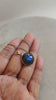 14K Solid Gold Natural Labradorite Pendant: Round Cabochon Bezel Setting